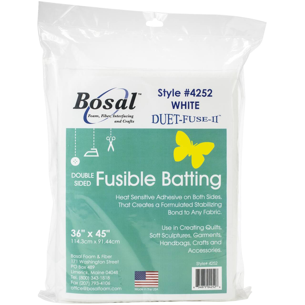 Bosal Duet-Fuse-II Double-Sided Fusible Batting, 36" x 45"